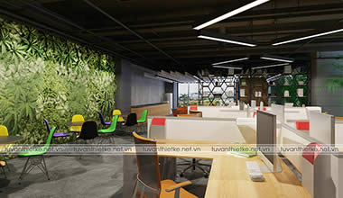 Mẫu thiết kế văn phòng hiện đại không gian xanh